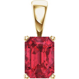 14K Yellow Gold Lab-Grown Ruby Pendant