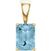 14K Yellow Gold Natural Aquamarine Pendant