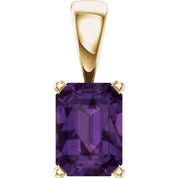 14K Yellow Gold Natural Amethyst Pendant