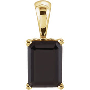 14K Yellow Gold Natural Black Onyx Pendant