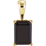14K Yellow Gold Natural Black Onyx Pendant