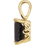 14K Yellow Gold Natural Black Onyx Pendant