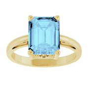 14K Yellow Gold Natural Aquamarine Scroll SettingÂ® Ring