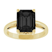 14K Yellow Gold Natural Black Onyx Scroll SettingÂ® Ring