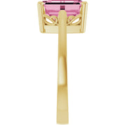 14K Yellow Gold Natural Pink Tourmaline Scroll SettingÂ® Ring