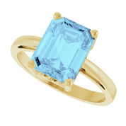 14K Yellow Gold Natural Aquamarine Scroll SettingÂ® Ring