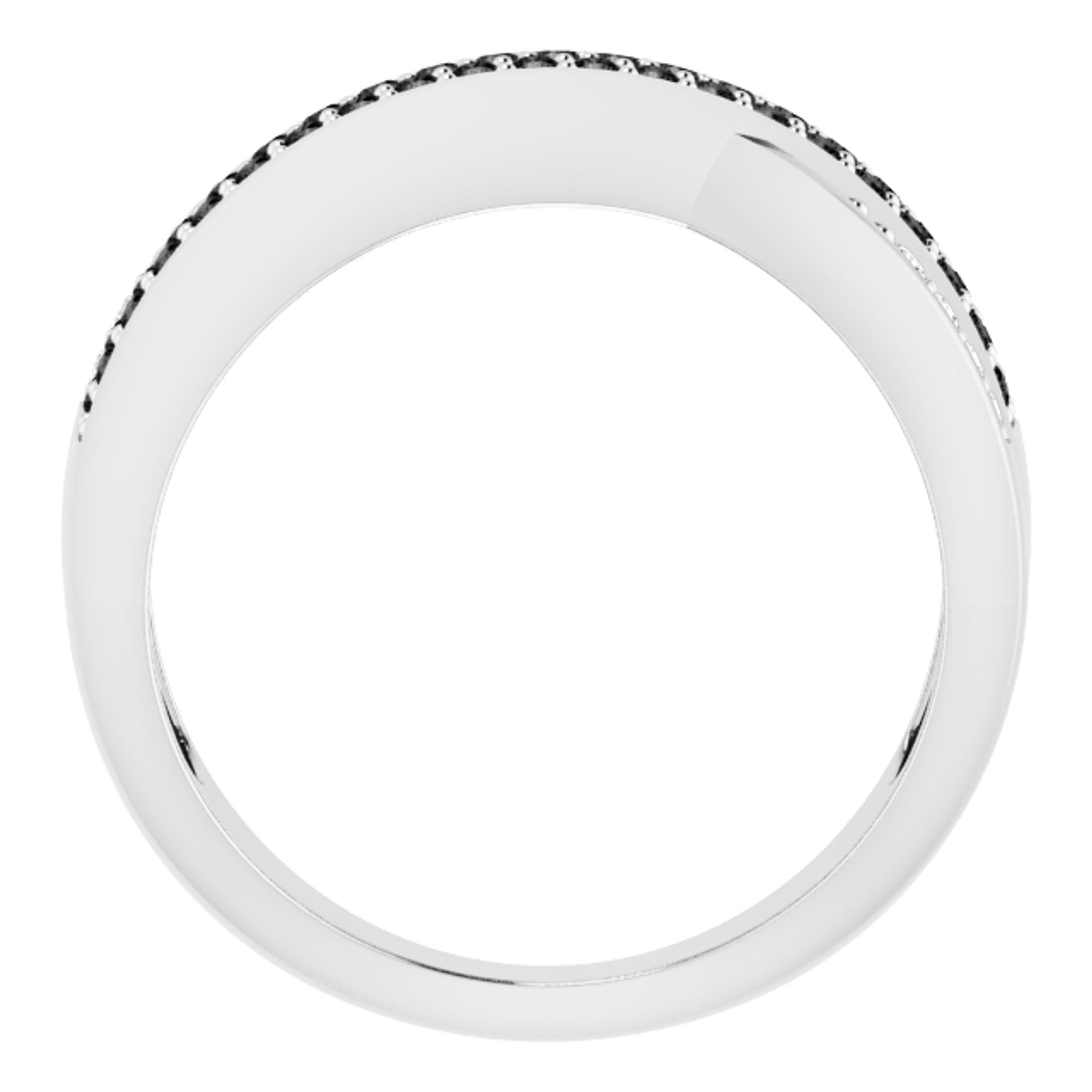 14K White Gold 1/2 CTW Black  White Natural Diamond Ring
