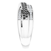 14K White Gold 1/2 CTW Black  White Natural Diamond Ring