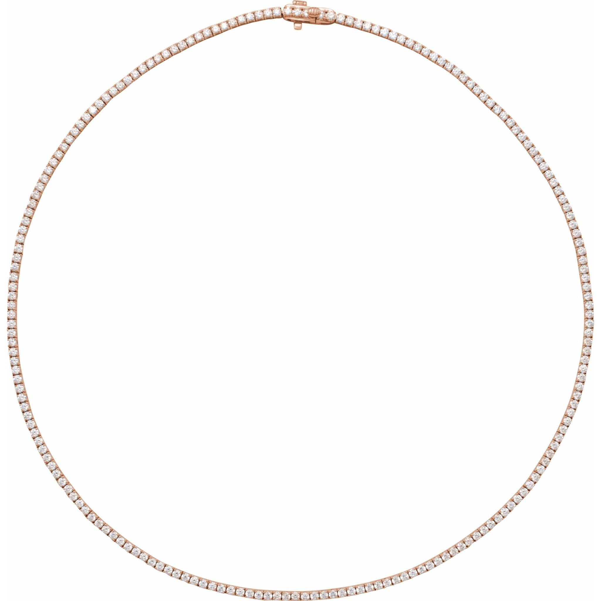 14K Rose Gold 5 7/8 CTW Natural Diamond Line 16" Necklace