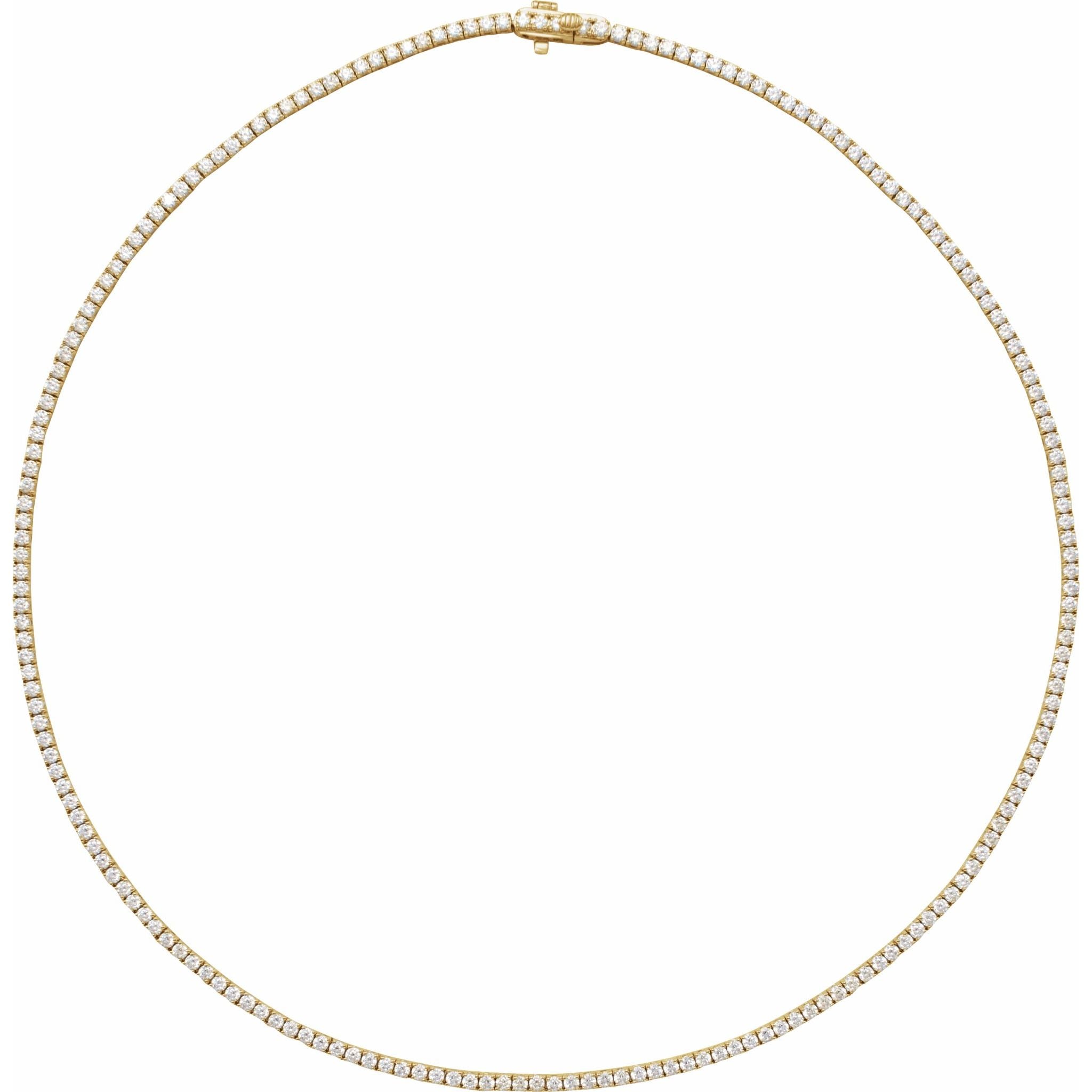 14K Yellow Gold 5 7/8 CTW Natural Diamond Line 16" Necklace