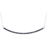 Blue Sapphire Bar Necklace