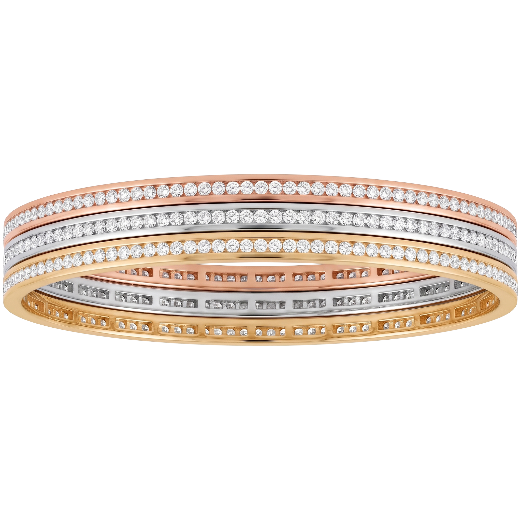 Set of 3 Diamond Bangle Bracelet