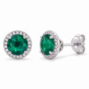 Emerald Halo Earrings
