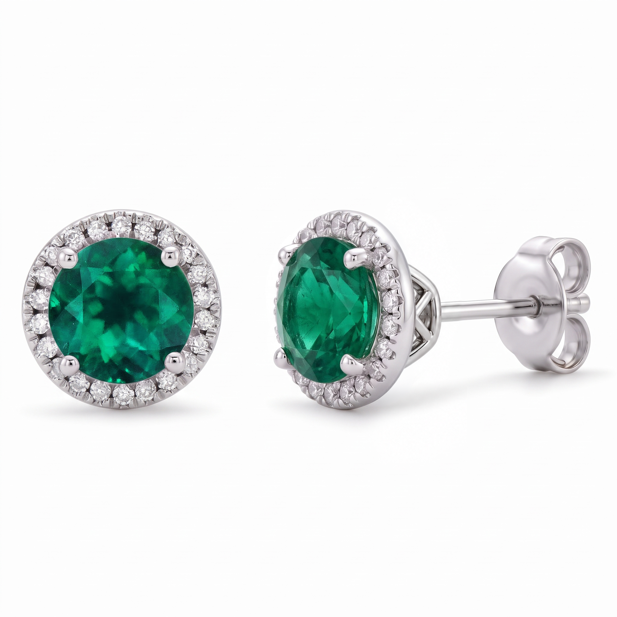 Emerald Halo Earrings