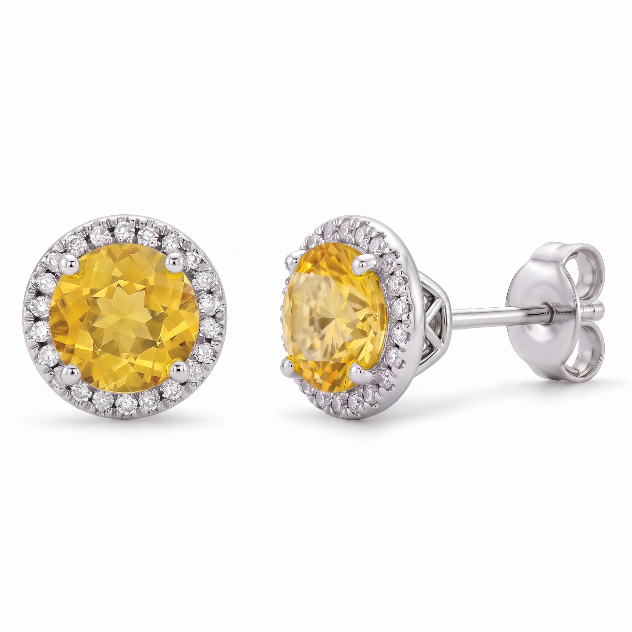 Citrine Halo Earrings