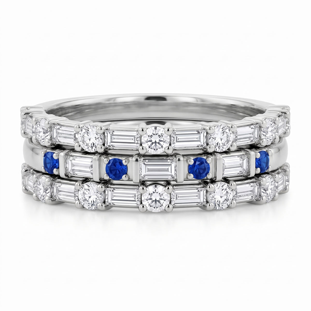 Diamond & Sapphire Stackable Ring