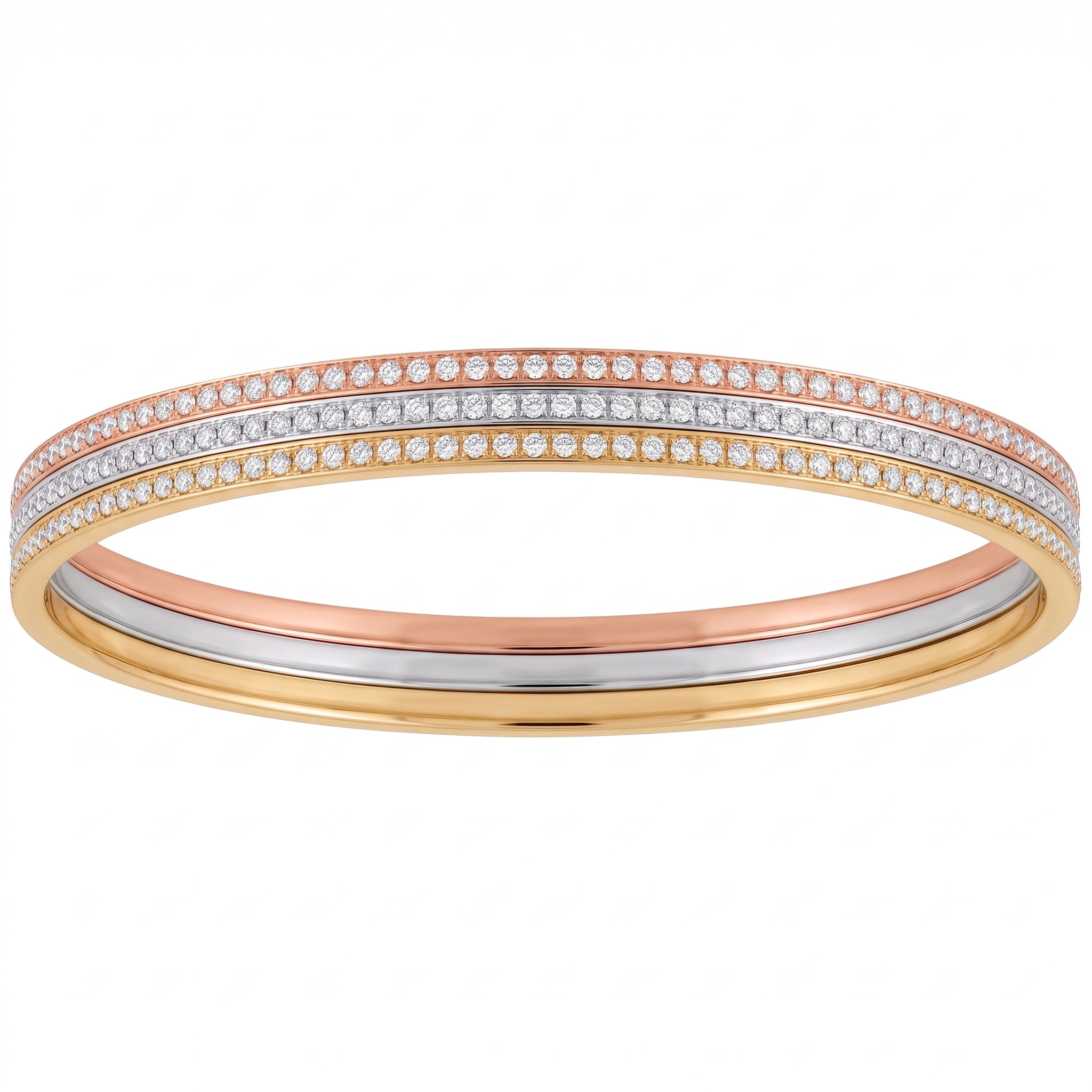 Set of 3 Diamond Bangle Bracelets