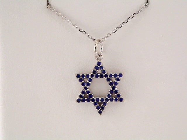 Sapphire Star of David Necklace