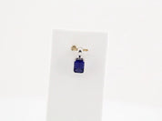14K White Gold Lab-Grown Blue Sapphire Pendant