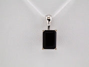 14K White Gold Natural Black Onyx Pendant